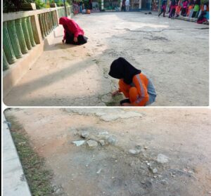 Kondisi halaman sekolah yang memperihatinkan