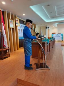 Bupati Anambas, Aneng saat melakukan Pengukuhan sekaligus Pelantikan Pengurus Tim Penggerak Pemberdayaan dan Kesejahteraan Keluarga (PKK) Kabupaten Kepulauan Anambas periode 2025–2030