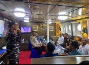 Lanal Tarempa Saat Gelar Coffee Morning di KRI Tjiptadi-381, bersama Forkompinda Anambas.