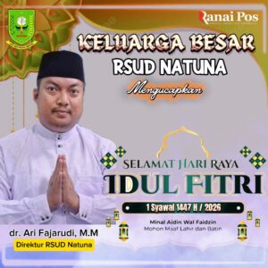 Segenap Keluarga Besar RSUD Natuna mengucapkan Selamat Hari Raya Idul Fitri 1447 Hi / 2026 M