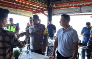 Kapolres Anambas AKBP I Gusti Ngurah Agung Budianaloka, S.I.K., M.H., saat di wawancarai Wartawan usia kegiatan 