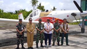 Penyambutan kedatangan satu unit helikopter untuk water bombing serta satu unit pesawat untuk operasi modifikasi cuaca (OMC)