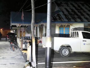 Potret Mobil Bumdes Desa Kuala Maras saat berada di lokasi THM Sabtu Malam (27/6).