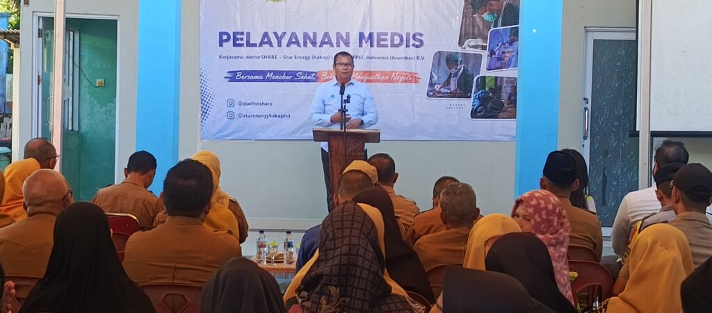 Government Relation Officer KUFPEC Indonesia (Anambas) B.V., Irwan Mardelis saat berikan sambutan 