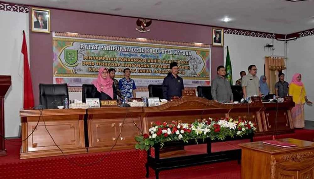 Rapat Paripurna DPRD Natuna Dengan Agenda Penyampaian Pandangan Akhir Fraksi–fraksi DPRD Tahun Anggaran 2018