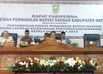 DPRD Natuna Dengar Penyampaian Nota LKPJ Bupati Hamid Rizal T.A 2018
