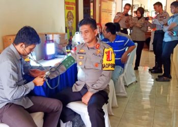 Baksos Donor Darah Polres Natuna Berhasil Peroleh 24 Kantong Darah.