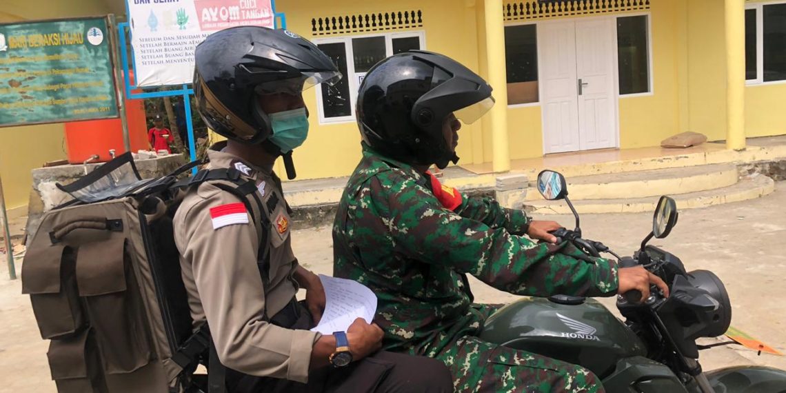 Sinergitas, TNI – Polri Anambas Antisipasi Dan Sosialisasi Pencegahan Penyebaran Covid-19