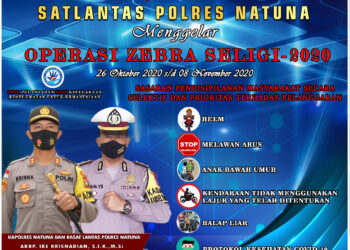 Tertib Berlalu Lintas, 26 Oktober Polres Natuna Gelar Operasi Zebra Seligi