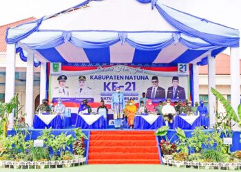 Pemkab Natuna Gelar Upacara Peringatan HUT Natuna Ke 21 di Halaman Gedung Daerah