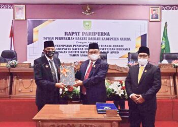 Bupati Hamid Rizal Hadiri Rapat Paripurna Pandangan Akhir Fraksi DPRD Natuna tentang APBD Natuna TA 2021