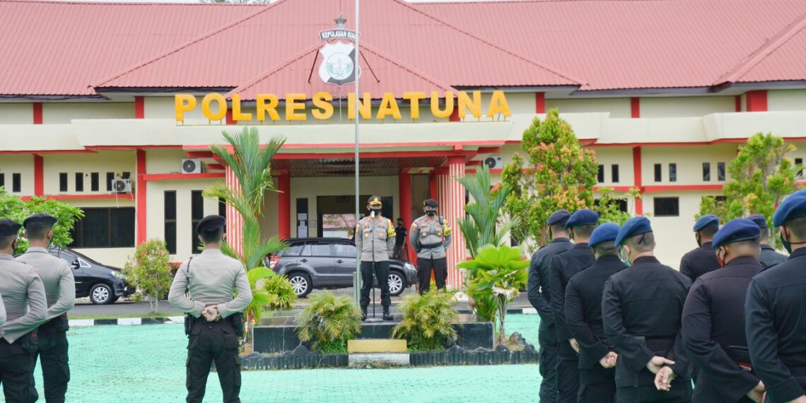 Kapolres Natuna Sambut Kedatangan 80 Personil Perbantuan OMP Seligi 2020