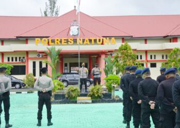 Kapolres Natuna Sambut Kedatangan 80 Personil Perbantuan OMP Seligi 2020
