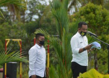 Asisten Pemerintahan dan Kesra Pemkab Natuna Pimimpin Apel Kesiapsiagaan Operasi Ketupat Seligi 2021