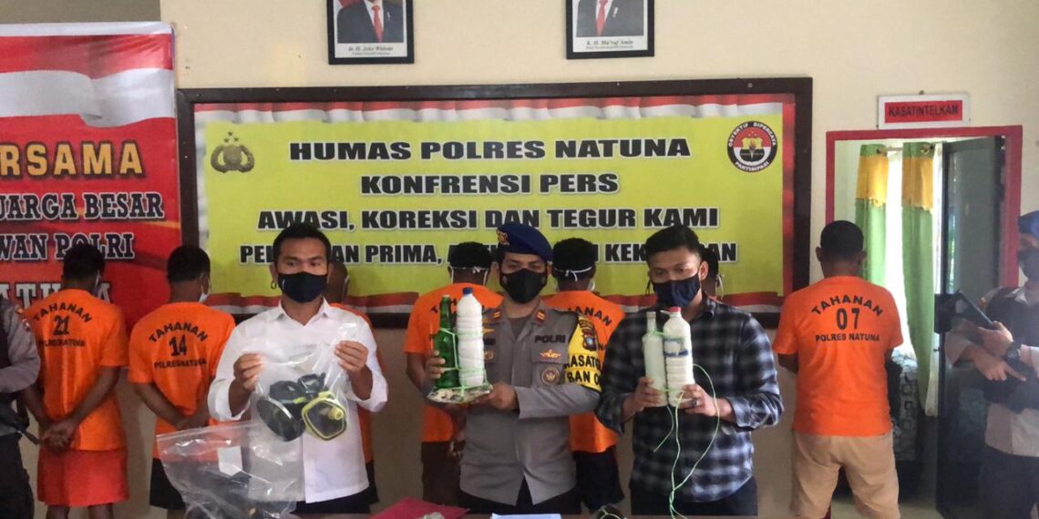 7 Pelaku Pengeboman Ikan di Perairan Midai di Amankan Satpolairud Polres Natuna