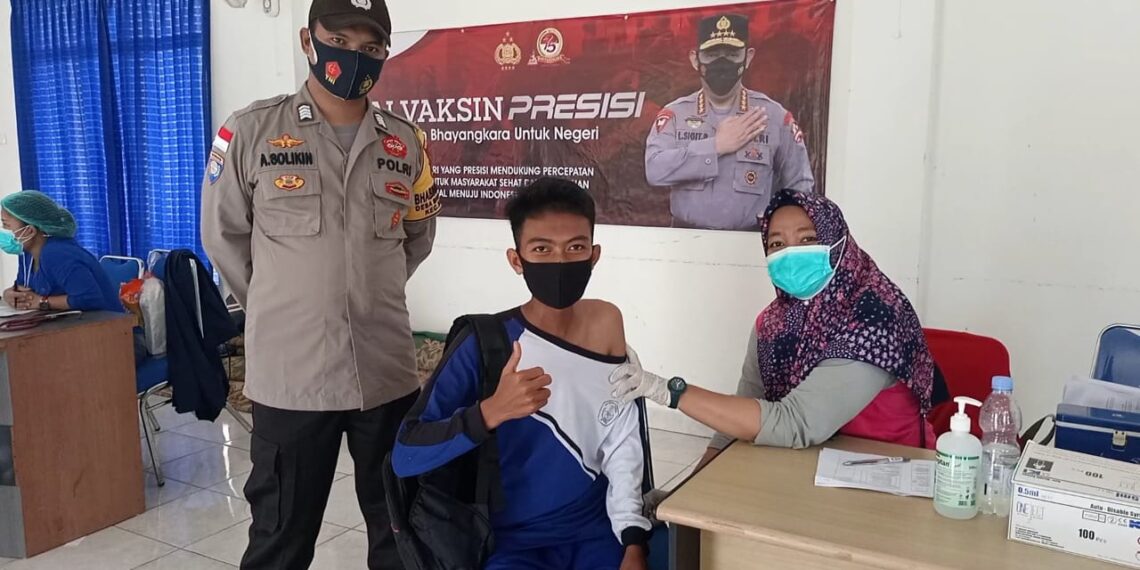 Vaksinasi Anak Usia 12-17 tahun, Masuk Program Nasi Kapau Polres Bintan