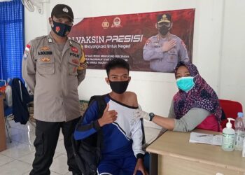 Vaksinasi Anak Usia 12-17 tahun, Masuk Program Nasi Kapau Polres Bintan