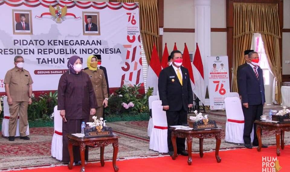 Gubernur Kepri Ansar Ahmad Dan Jajaran Ikuti Pidato Presiden RI Secara Virtual