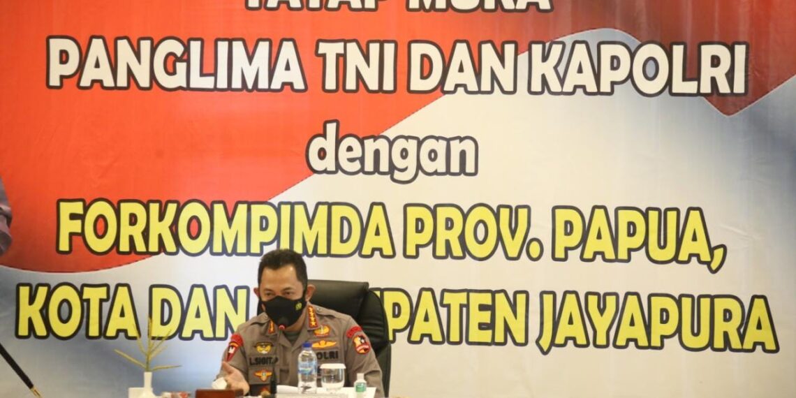 Pimpin Rapat Forkopimda Jayapura, Kapolri Tekankan Kesiapan PON dan Penanganan Covid-19