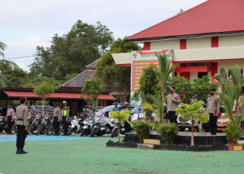 Kapolres Natuna AKBP Iwan Ariyandhy SIK MH Pimpin Apel Gelar Pasukan Operasi Selagi 2021