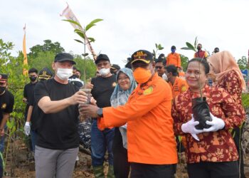Jelang HUT Ke 50 KPP, Wakil Bupati Natuna Rodhial Huda Buka Secara Resmikan Kegiatan Penanaman Mangrove