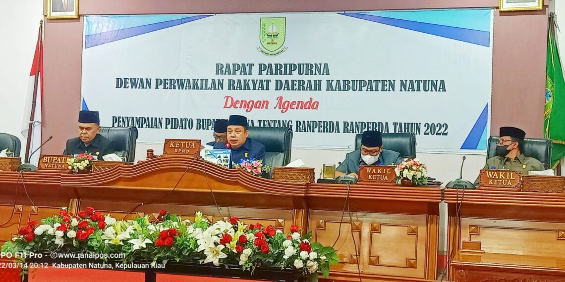 Gelar Sidang Paripurna Tentang Ranperda 2022, Daeng Amhar Sampaikan 2 Ranperda Inisiatif DPRD Natuna