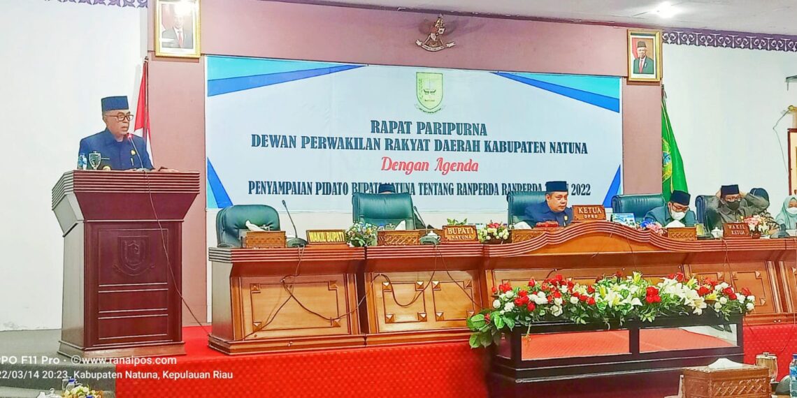 Bupati Natuna Sampaikan 10 Ranperda 2022 dan Beharap DPRD Segera Bahas Serta Ditindaklanjuti