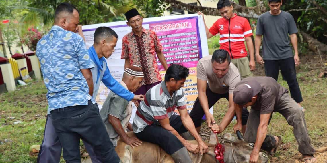 Polres Natuna Sembelih 4 Ekor Hewan Qurban