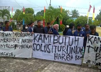 Ketua DPRD dan Anggota Terima Demo Mahasiswa Natuna Tolak Kenaikan BBM