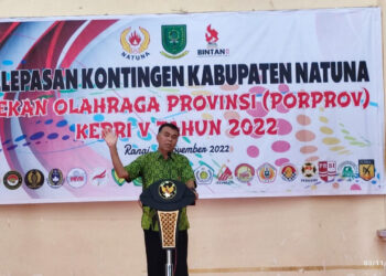 Lepas Kontingen Atlet Natuna Menuju Porprov Kepri, Bupati Wan Siswandi : Jangan Sampai Anggaran Rp. 1,5 Milyar Tampa Hasil
