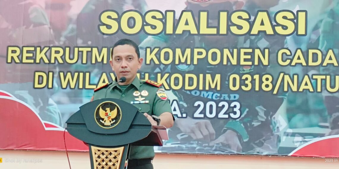 Dihadiri Bupati, Kodim 0318/Natuna Sosialisasikan Perekrutan Komcad TNI 2023