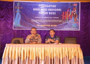 Meriahkan HPN 2023, PWI Natuna Gandeng Polres Natuna Gelar Sosialisasi Hukum dan Kamtibmas