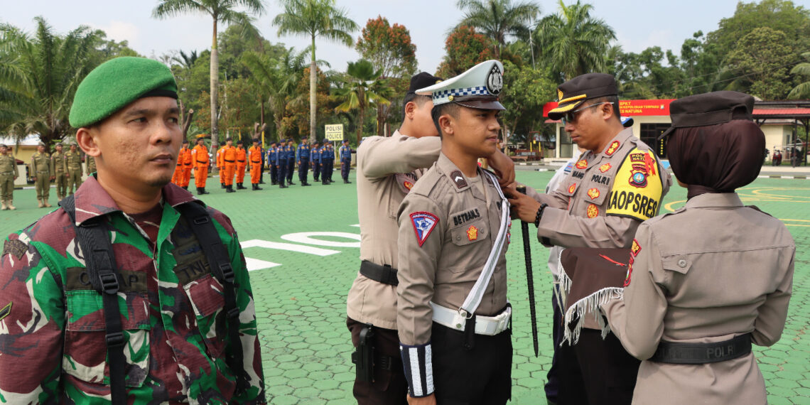 Polres Natuna Laksanakan Apel Gelar Pasukan Ops Ketupat Seligi 2023, Mudik Ama, Nyaman Dan Berkesan