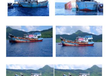 Kejari Natuna Musnahkan 4 Unit Kapal Ikan Berbendera Vietnam