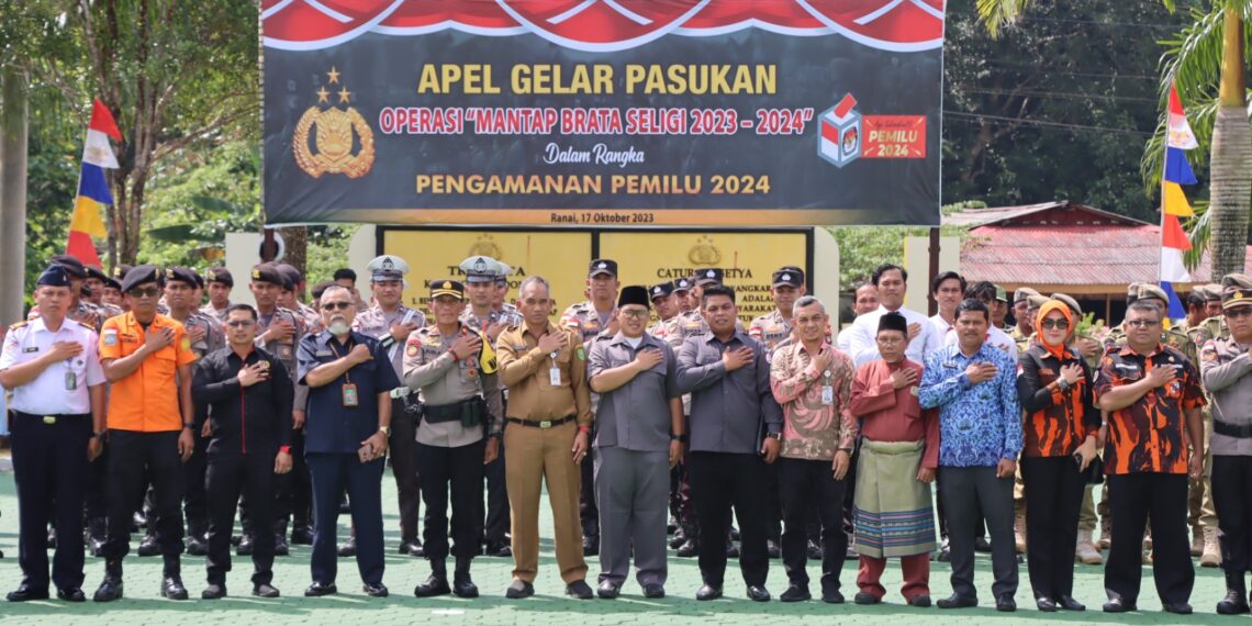 Gelar Pasukan Operasi Mantap Brata Seligi, Polres Natuna Kawal Pemilu 2023-2024