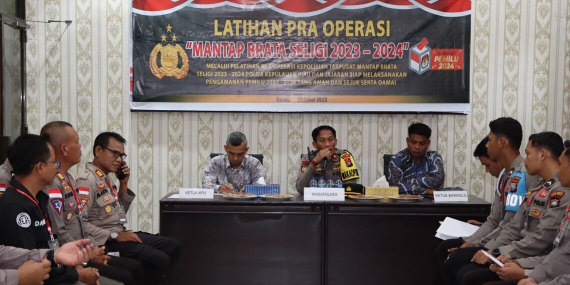 Latihan Pra Operasi Mantap Brata Seligi, Polres Natuna Siap Bersinergi Amankan Pemilu 2023-2024