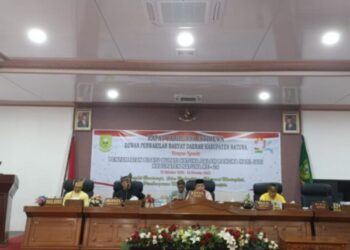 Ketua DPRD Natuna Daeng Amhar SE., MM saat memimpin sidang paripurna peringatan HUT Kabupaten Natuna Ke 24 tahun