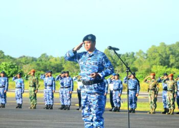 Danlanud Raden Sadjad Natuna Pimpin Upacara 17-An, Pangkoopsudnas: Prajurit Jeli dan Peduli