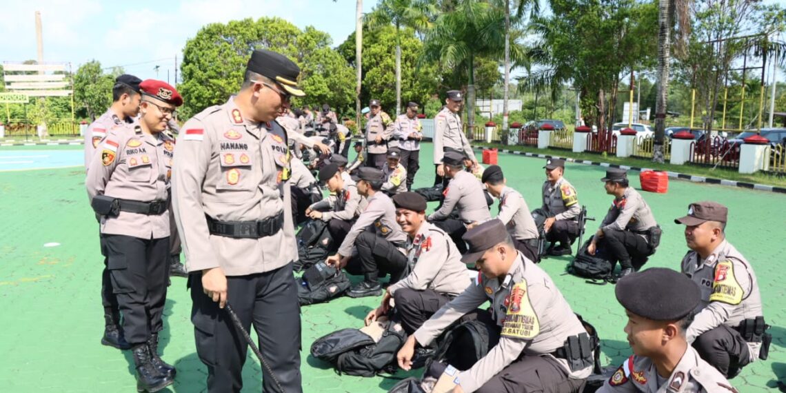 Kapolres Natuna Pimpin Apel Pergeseran Pasukan Pengamanan TPS Pemilu 2024