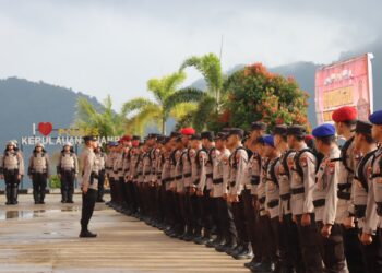 Polres Kepulauan Anambas Laksanakan Apel Pergeseran Pasukan Pam TPS Pemilu 2024