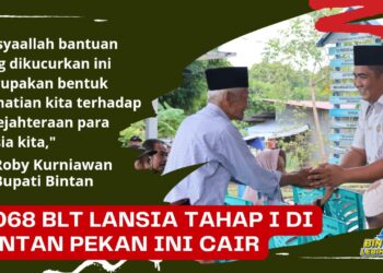 Pemda Bintan Mulai Salurkan BLT Lansia ke 5.068 Lansia se Kabupaten Bintan.