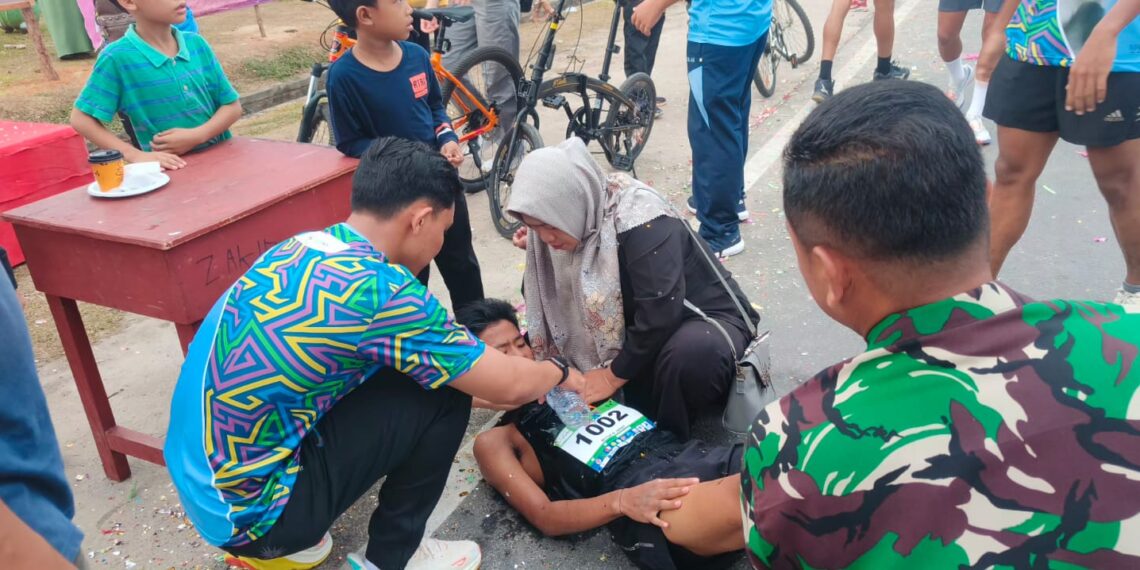 Geopark Maraton Natuna 2024, Peserta Tepar di Garis Fhinis Tampa Persiapan Medis