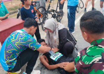 Geopark Maraton Natuna 2024, Peserta Tepar di Garis Fhinis Tampa Persiapan Medis