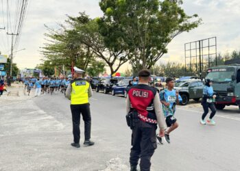 Dukung Event Natuna Geopark Marathon, Polres Natuna Terjunkan Personil Pengamanan