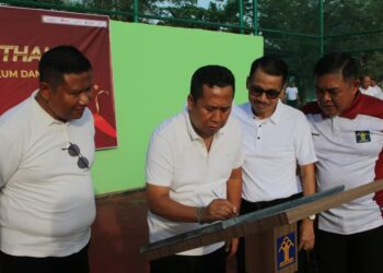 Kalapas Narkotika Kelas IIA Tanjungpinang Menghadiri Peresmian Sport Hall Lapangan Tenis Kanwil Kemenkumham Kepri