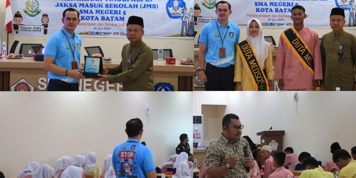 Kejati Kepri Sosialisasikan Bahaya Judi Online dan Narkotika di SMA Negeri 5 Batam