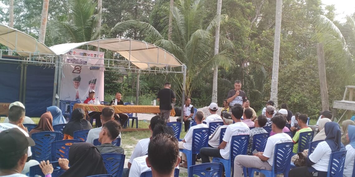 Kampanye di Desa Binjai, Pasangan WS-RH Akan Prioritaskan Perbaikan Jalan Binjai – Harapan Jaya