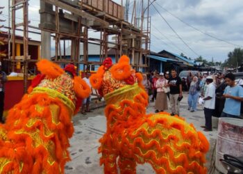 Kampanye di Penagi, WS-RH Disambut Dengan Atraksi Barongsai