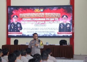 Kapolres Natuna Berikan Pelatihan dan Bimbingan Teknis untuk Personil Guna Pengamanan PPK dan TPS