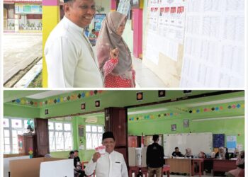 Amat Yani Calon Wakil Bupati Anambas Berikan Hak Pilihnya di TPS I Kelurahan Letung